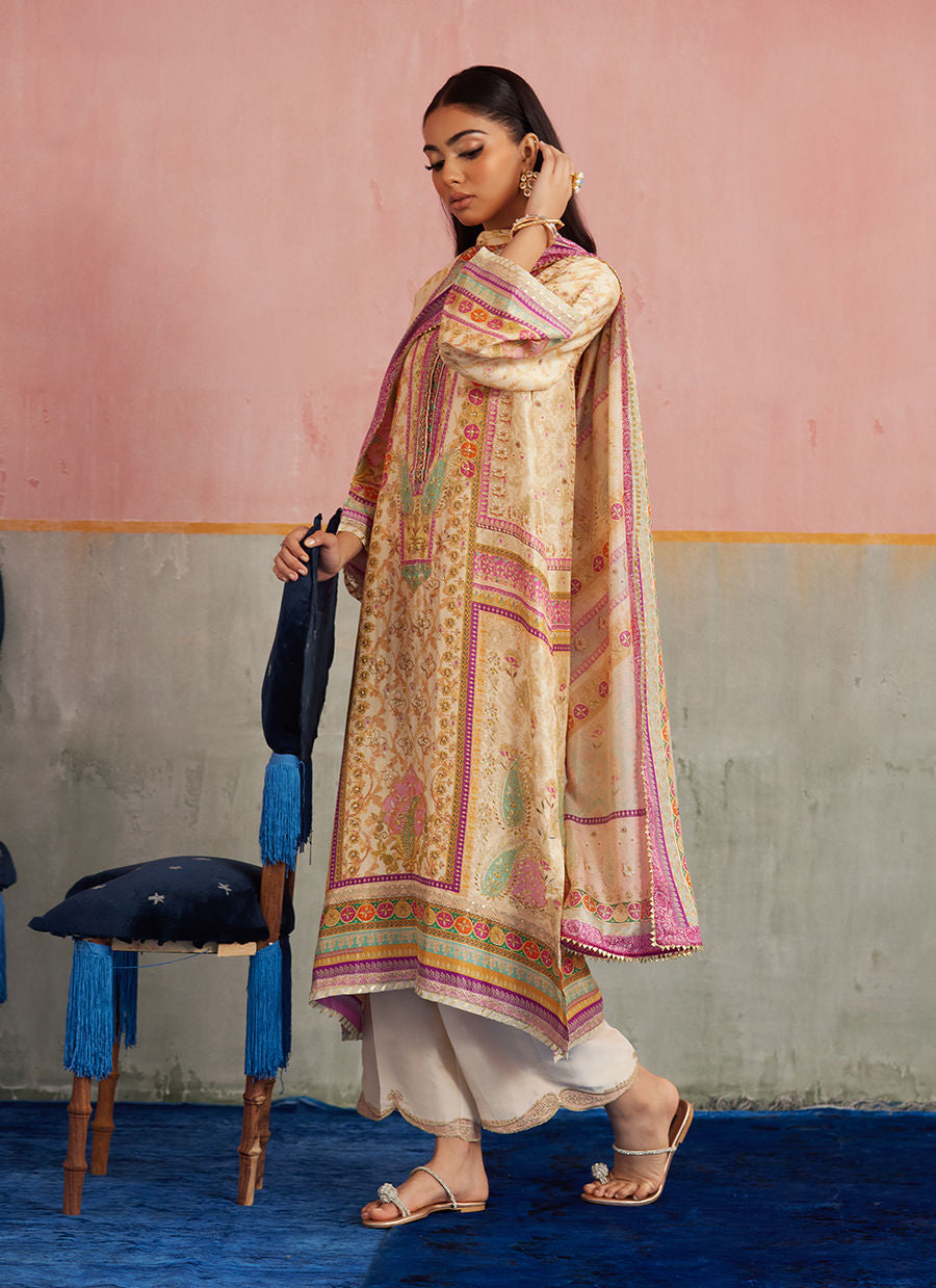 Farah Talib Aziz Mayna Festive Prints '25 - Isa Ivory Shirt and Dupatta
