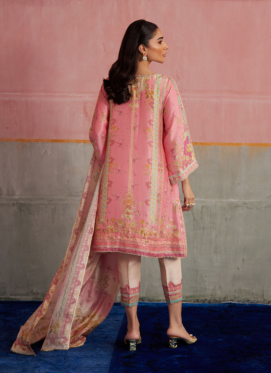 Farah Talib Aziz Mayna Festive Prints '25 - Vic Blush Shirt And Dupatta