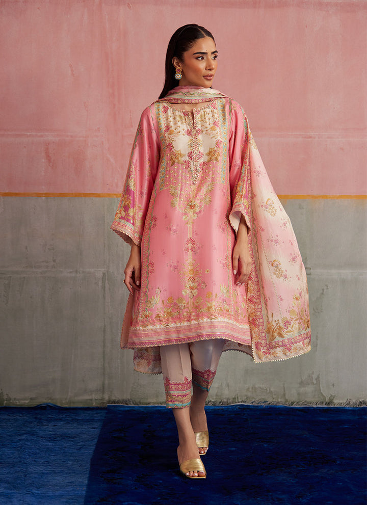Farah Talib Aziz Mayna Festive Prints '25 - Vic Blush Shirt And Dupatta