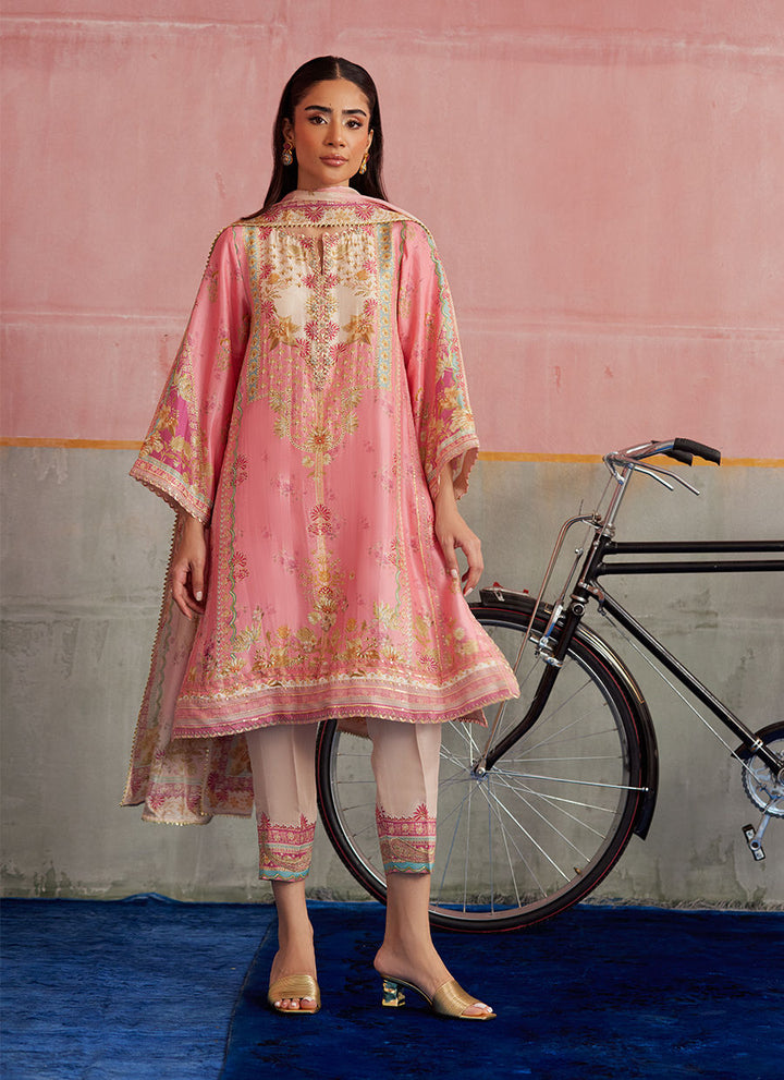 Farah Talib Aziz Mayna Festive Prints '25 - Vic Blush Shirt And Dupatta