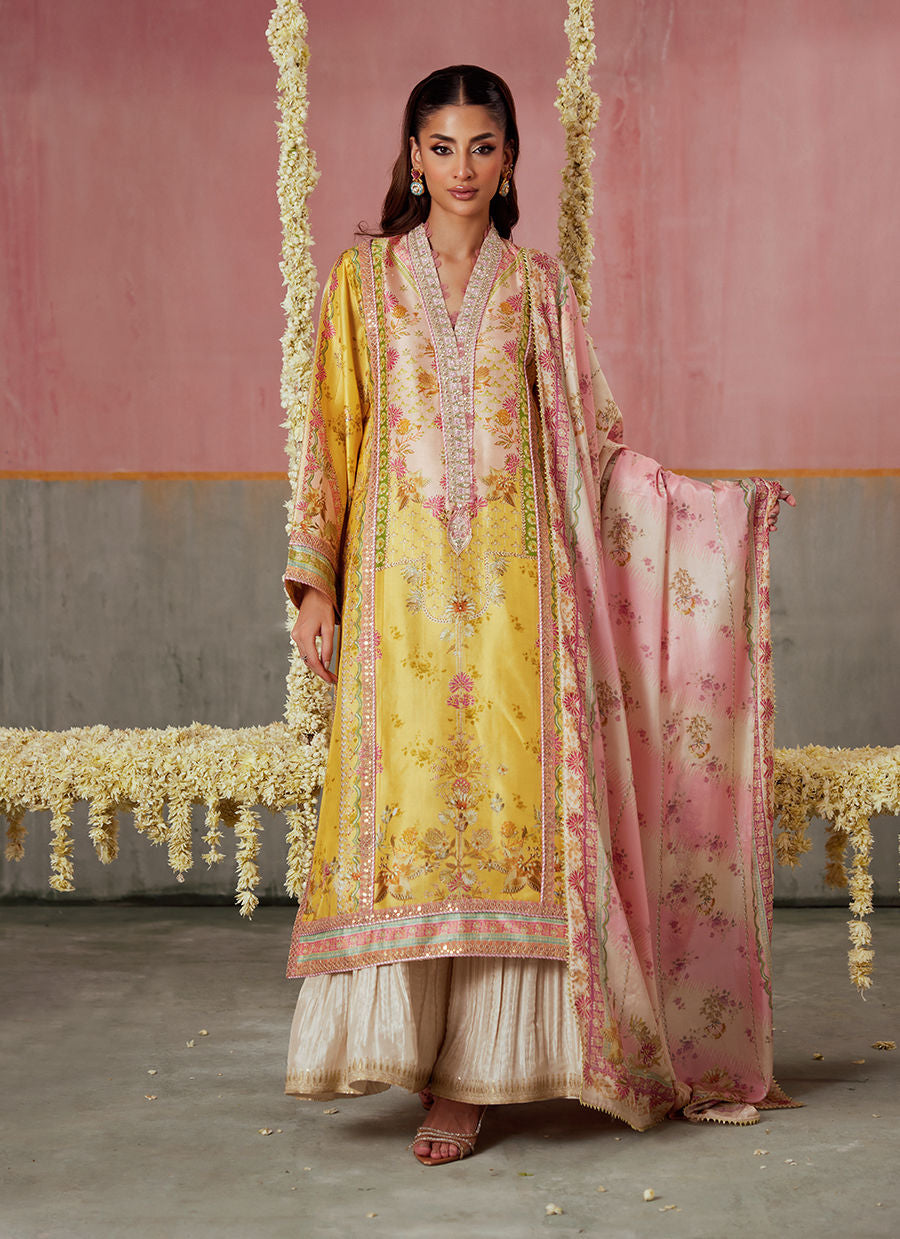 Farah Talib Aziz Mayna Festive Prints '25 - Mogra Buttercup Shirt And Dupatta
