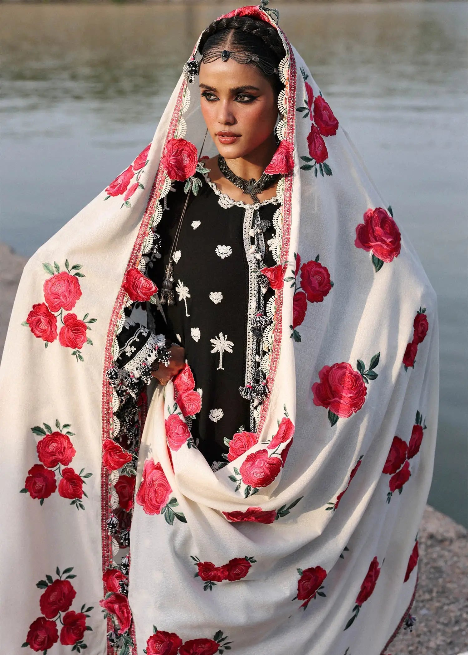 HUSSAIN REHAR | KARANDI UNSTITCHED '25 - ROSE