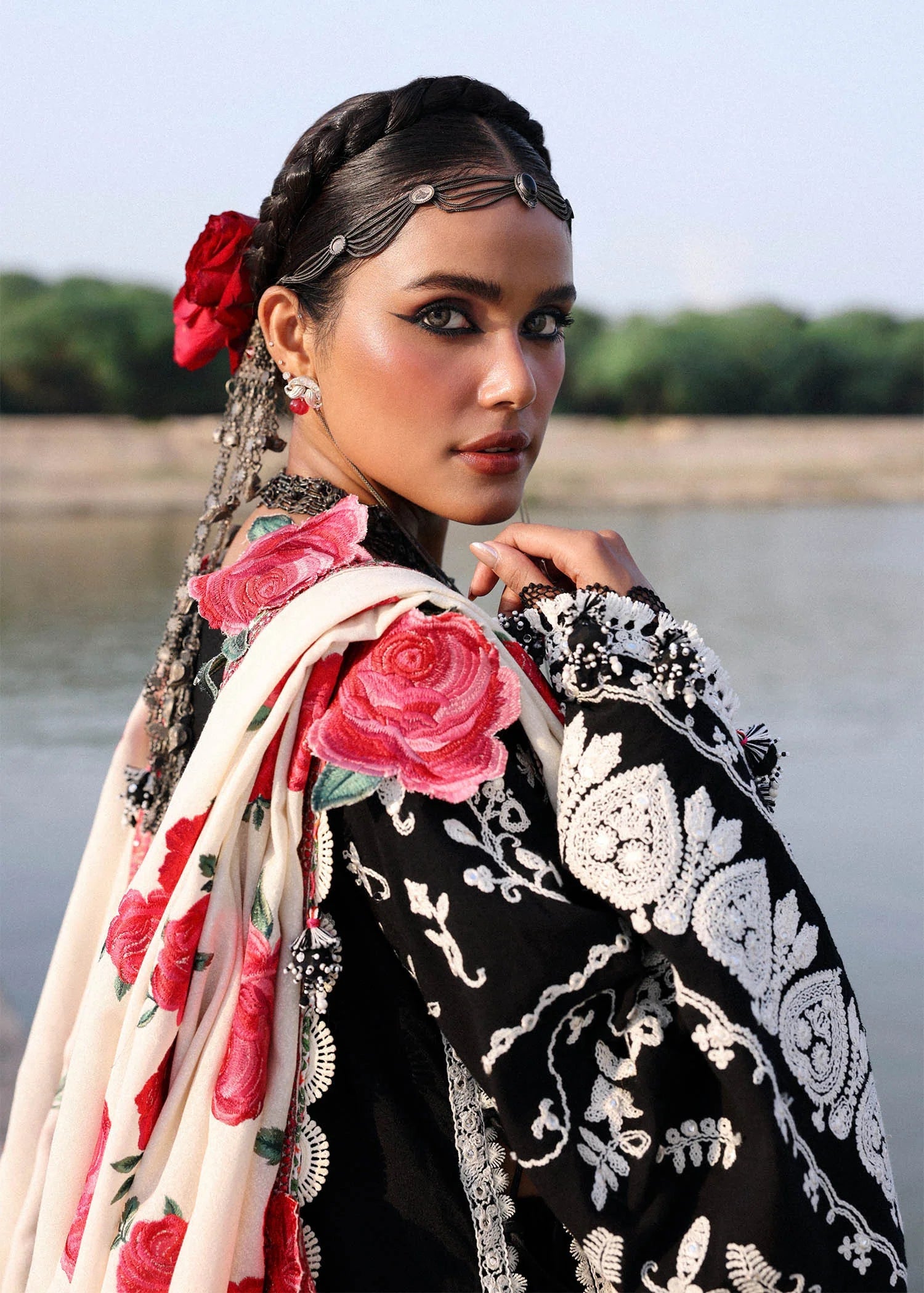 HUSSAIN REHAR | KARANDI UNSTITCHED '25 - ROSE