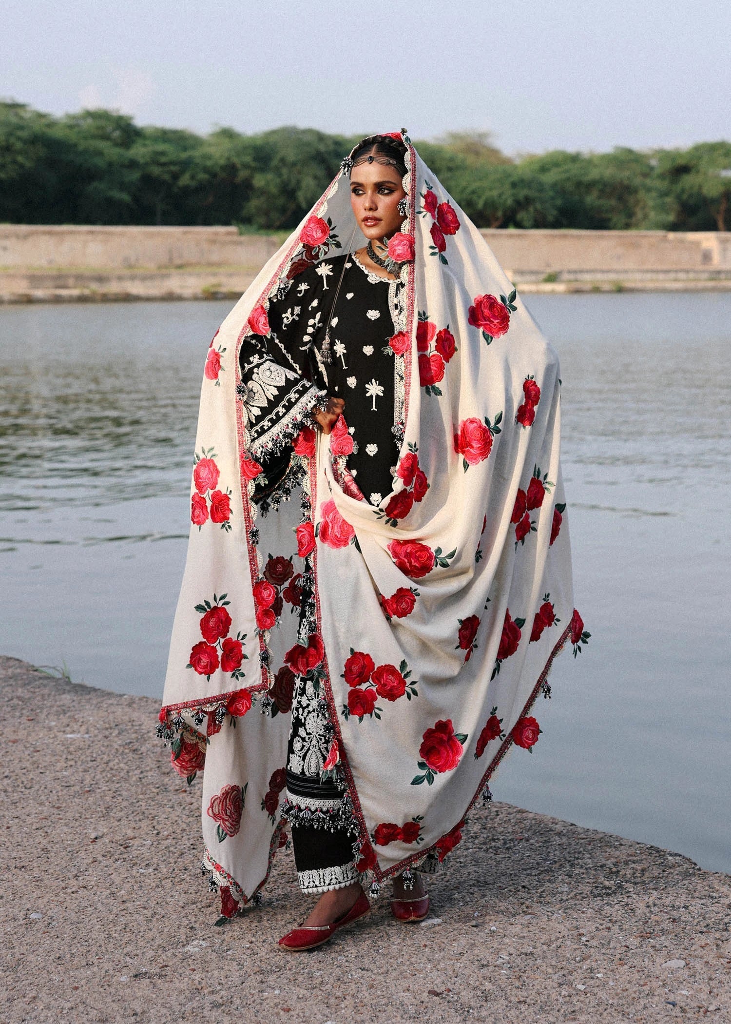 HUSSAIN REHAR | KARANDI UNSTITCHED '25 - ROSE