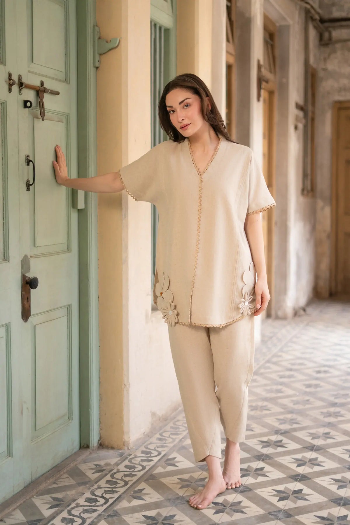 STUDIO MEHAR |FALL '25 COLLECTION -ALMOND BUFF MATCHING SET