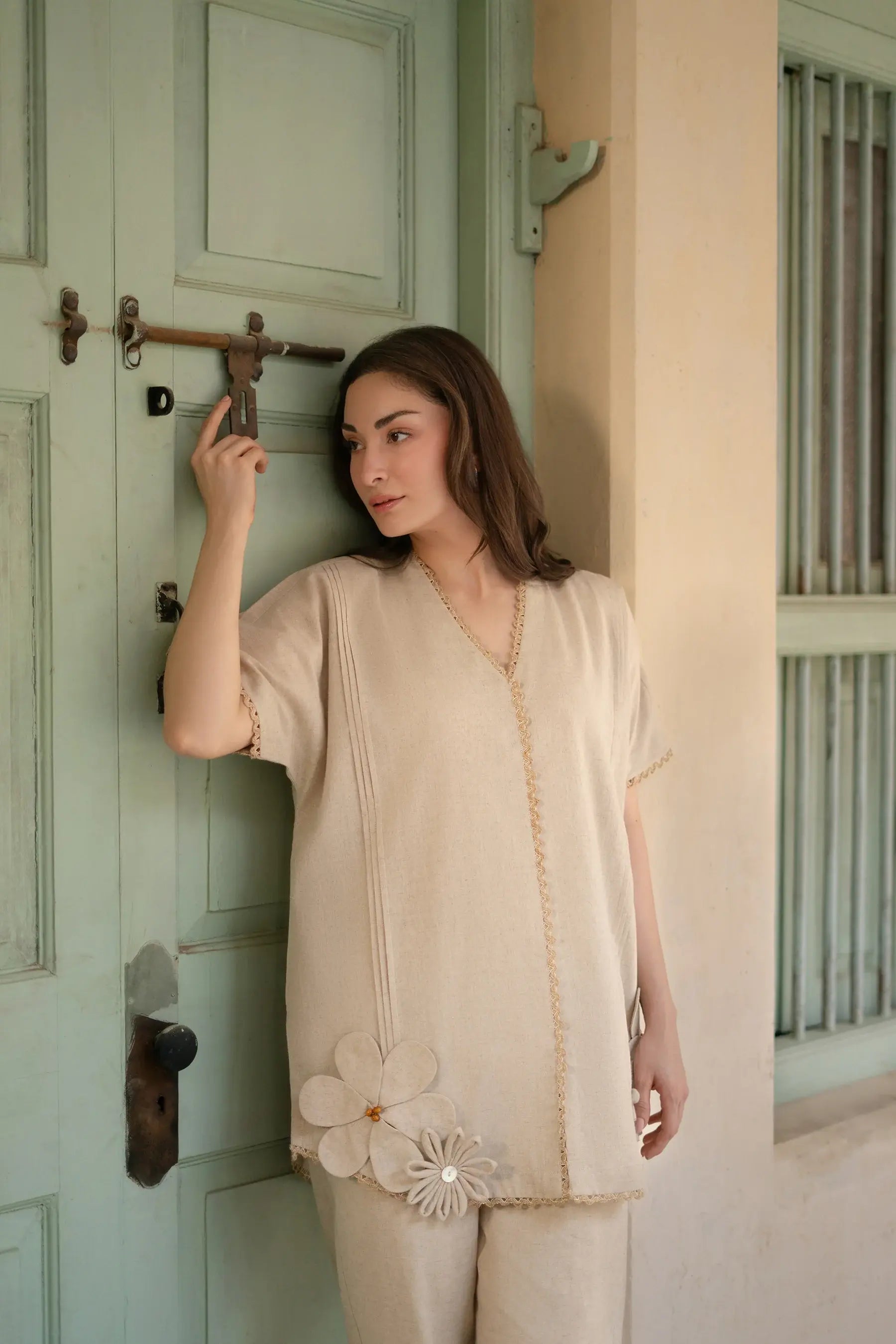 STUDIO MEHAR |FALL '25 COLLECTION -ALMOND BUFF MATCHING SET