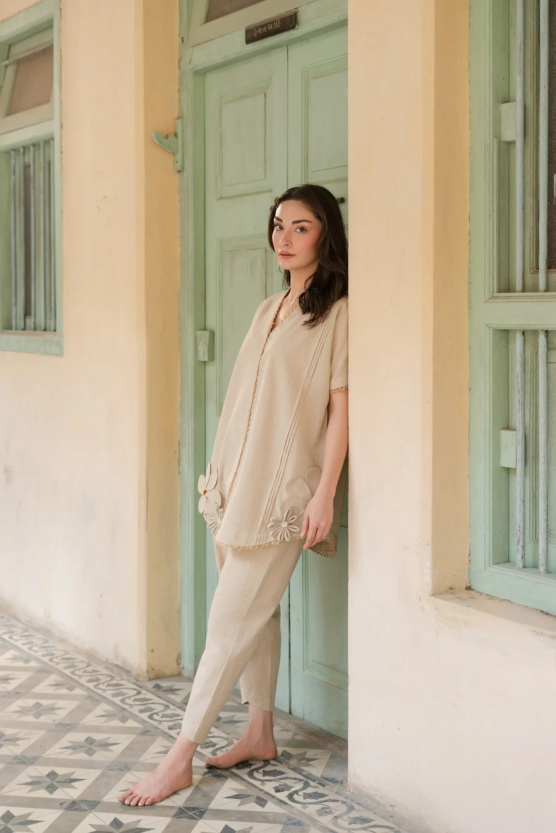 STUDIO MEHAR |FALL '25 COLLECTION -ALMOND BUFF MATCHING SET