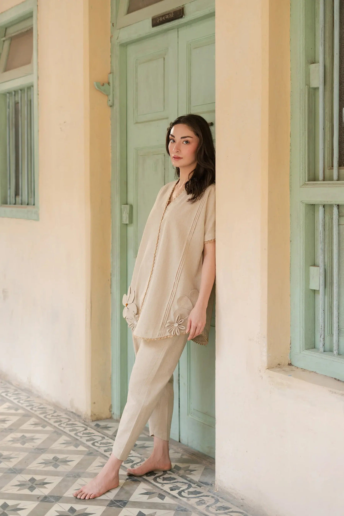 STUDIO MEHAR |FALL '25 COLLECTION -ALMOND BUFF MATCHING SET