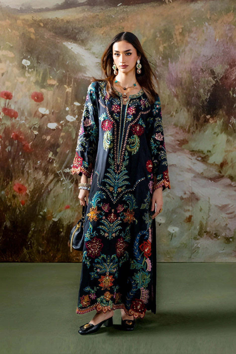 Ammara Khan| Solenne '25 - Black Orchid (D-05)