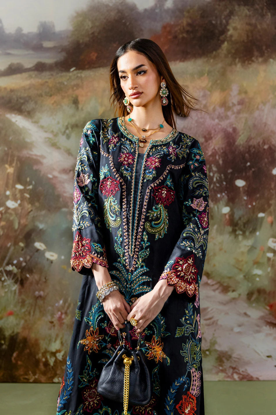 Ammara Khan| Solenne '25 - Black Orchid (D-05)