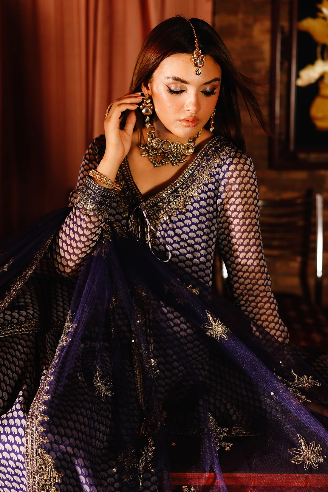 Charizma|Fumes Luxury Chiffon Collection 3-PC Embroidered Chiffon Suit CMA-5-135