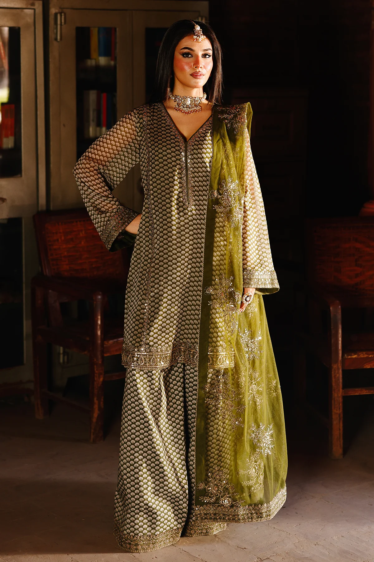 Charizma|Fumes Luxury Chiffon Collection 3-PC Embroidered Chiffon Suit CMA-5-114A
