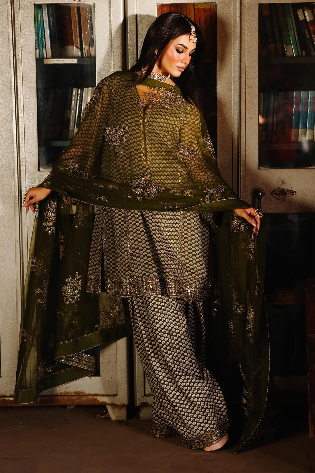 Charizma|Fumes Luxury Chiffon Collection 3-PC Embroidered Chiffon Suit CMA-5-114A