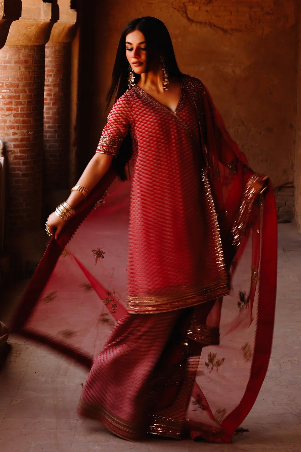 charizma|fumes luxury chiffon collection-Embroidered Chiffon Suit CMA-5-134A