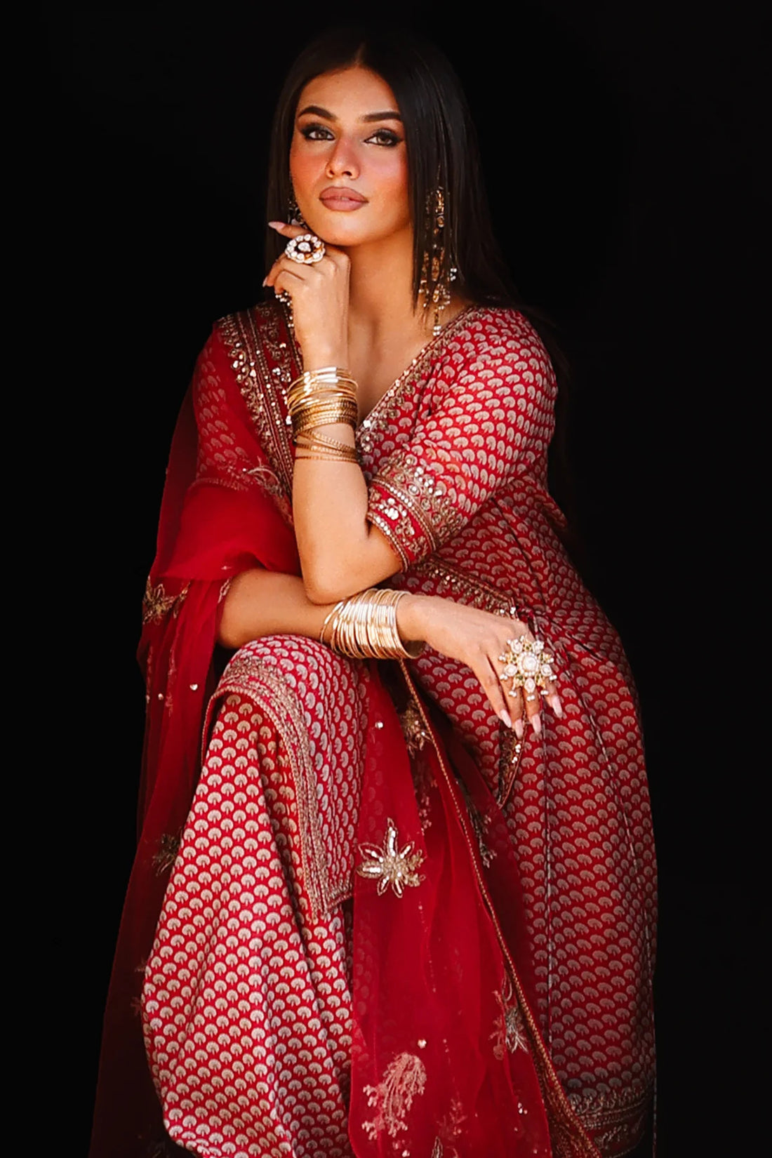 charizma|fumes luxury chiffon collection-Embroidered Chiffon Suit CMA-5-134A