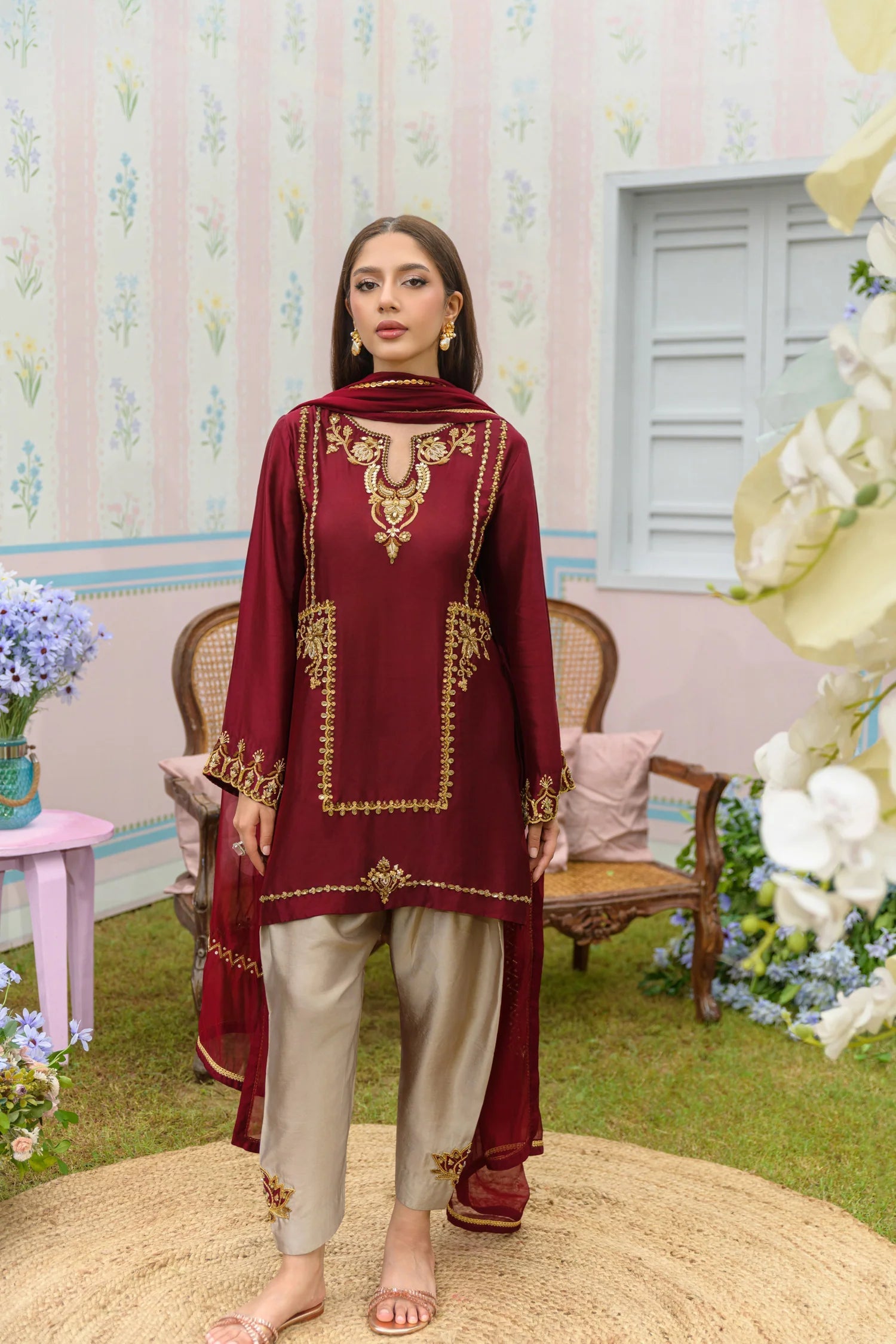 Flairs Studio |Zarayna-Festive Formals '25 - Cinnamon