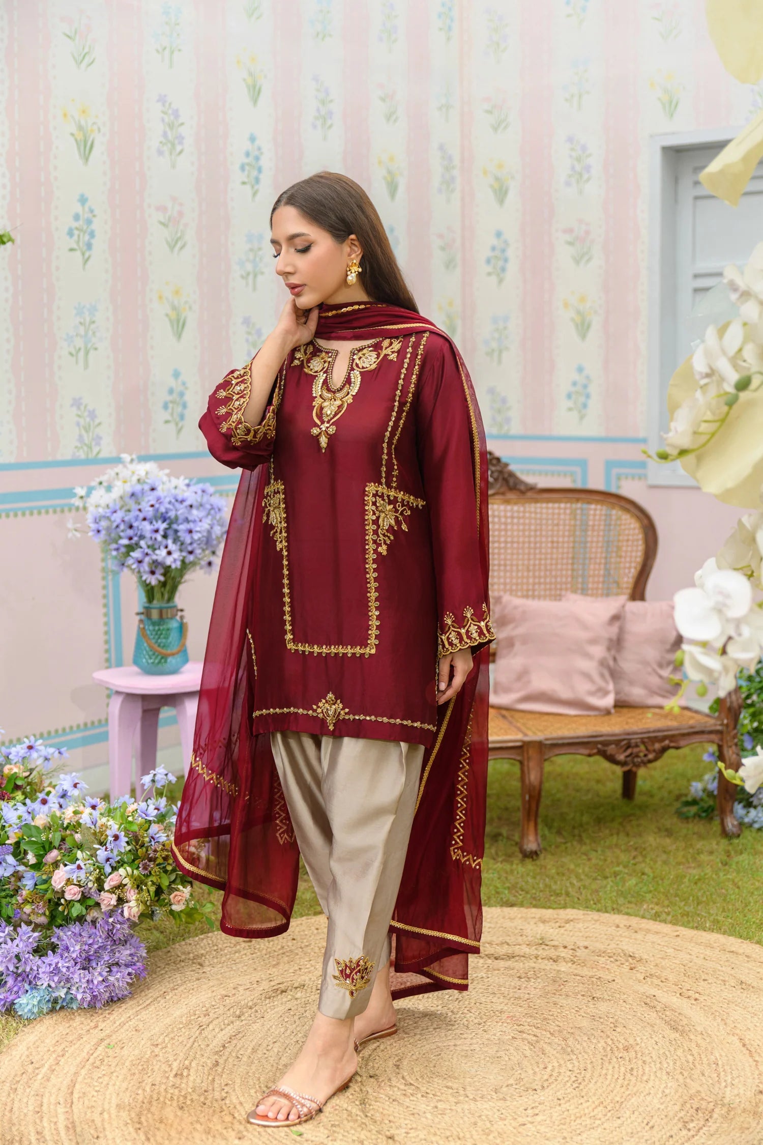 Flairs Studio |Zarayna-Festive Formals '25 - Cinnamon