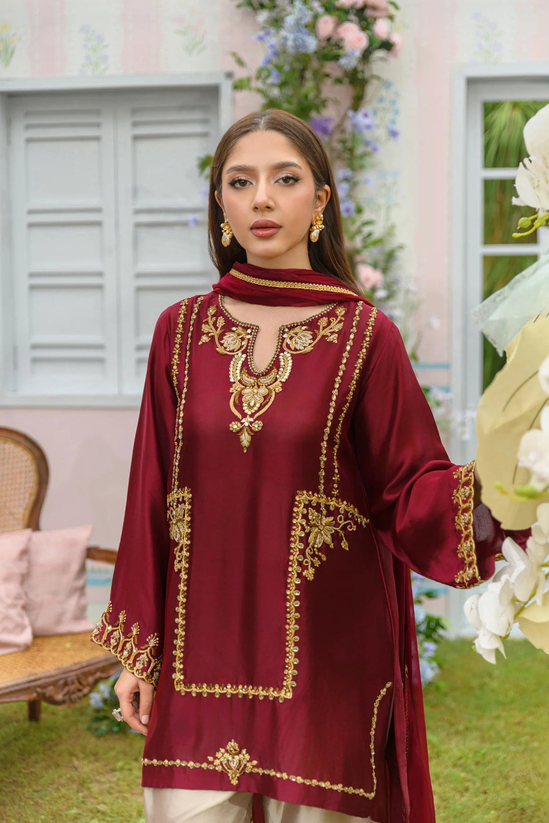 Flairs Studio |Zarayna-Festive Formals '25 - Cinnamon