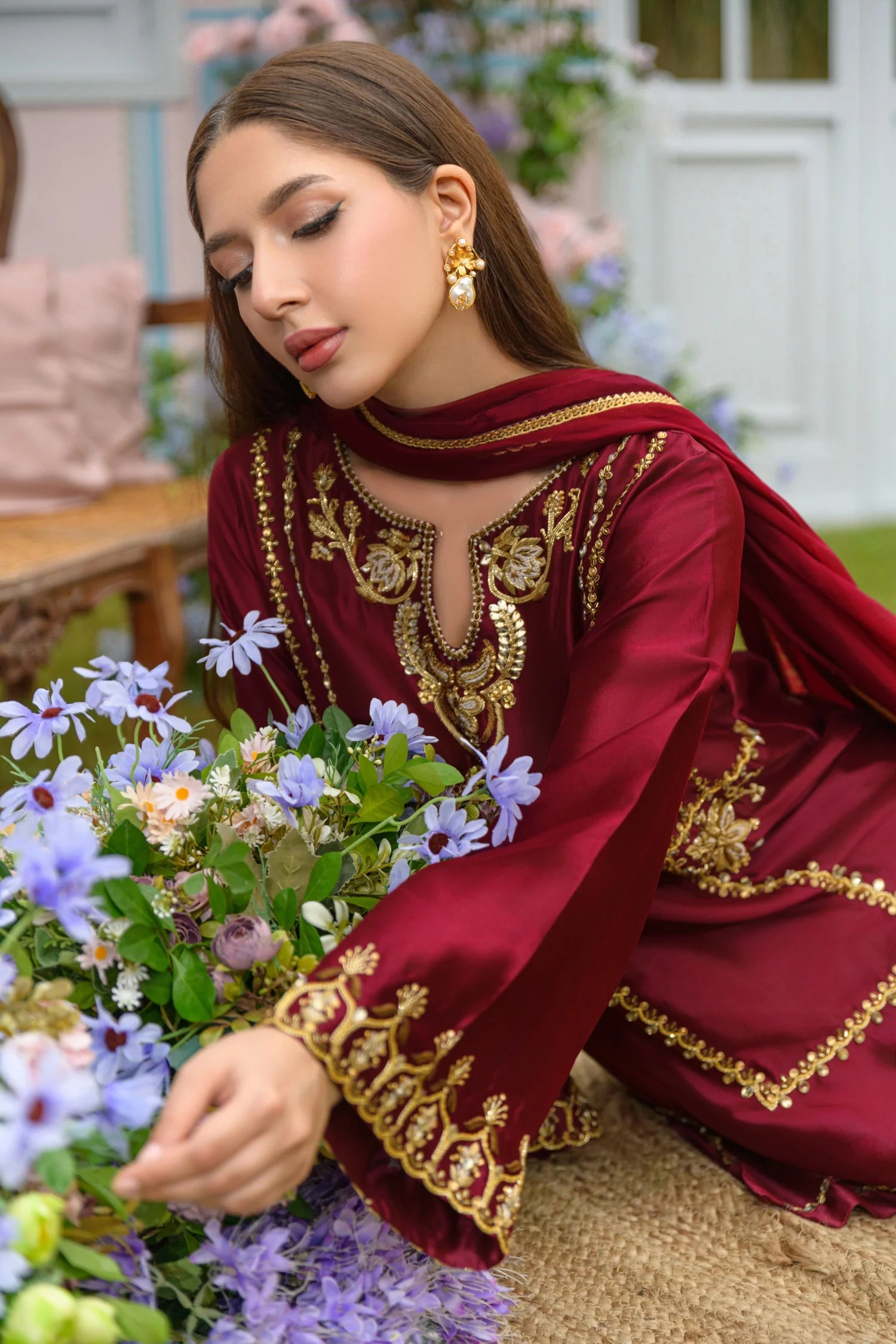 Flairs Studio |Zarayna-Festive Formals '25 - Cinnamon