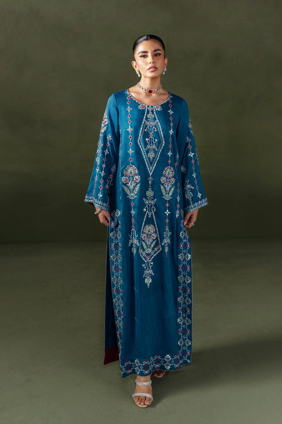 Ammara Khan Solenne '25 - Classic Teal Blue Kaftan (D-02)