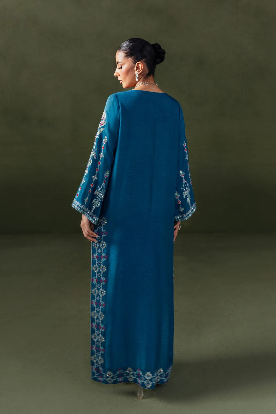Ammara Khan Solenne '25 - Classic Teal Blue Kaftan (D-02)