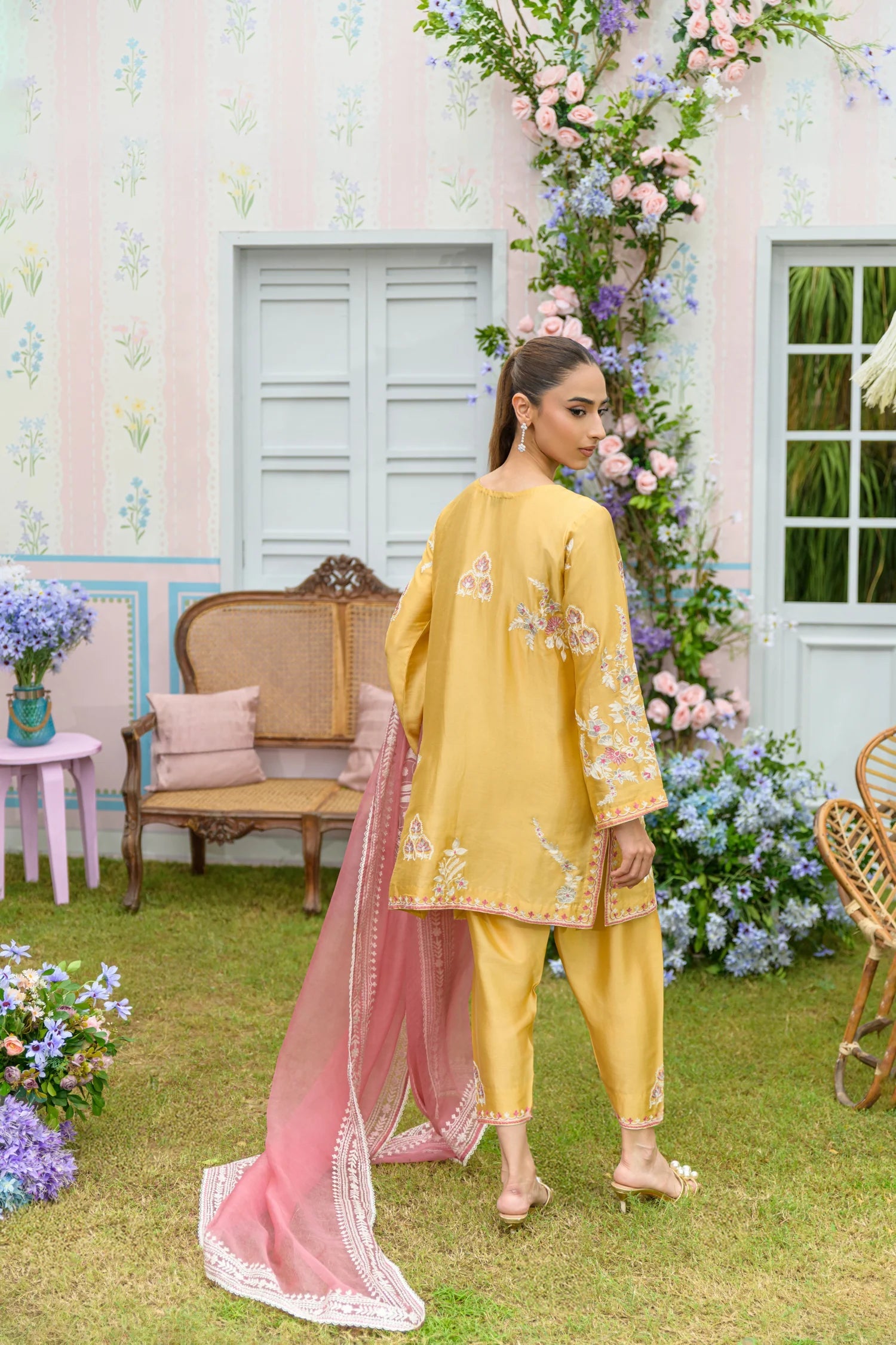 Flairs Studio| Zarayna-Festive Formals '25 - Custard