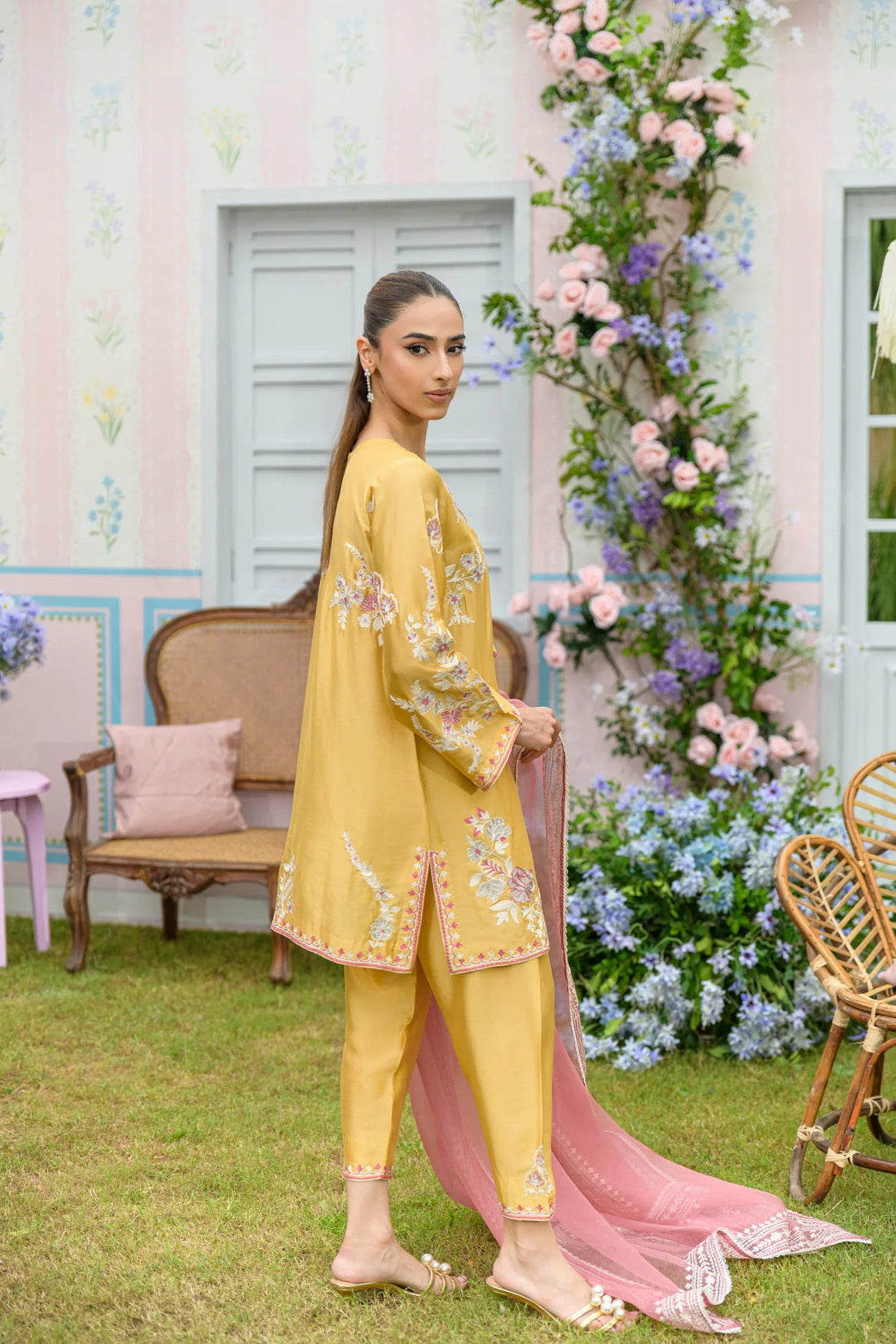 Flairs Studio| Zarayna-Festive Formals '25 - Custard