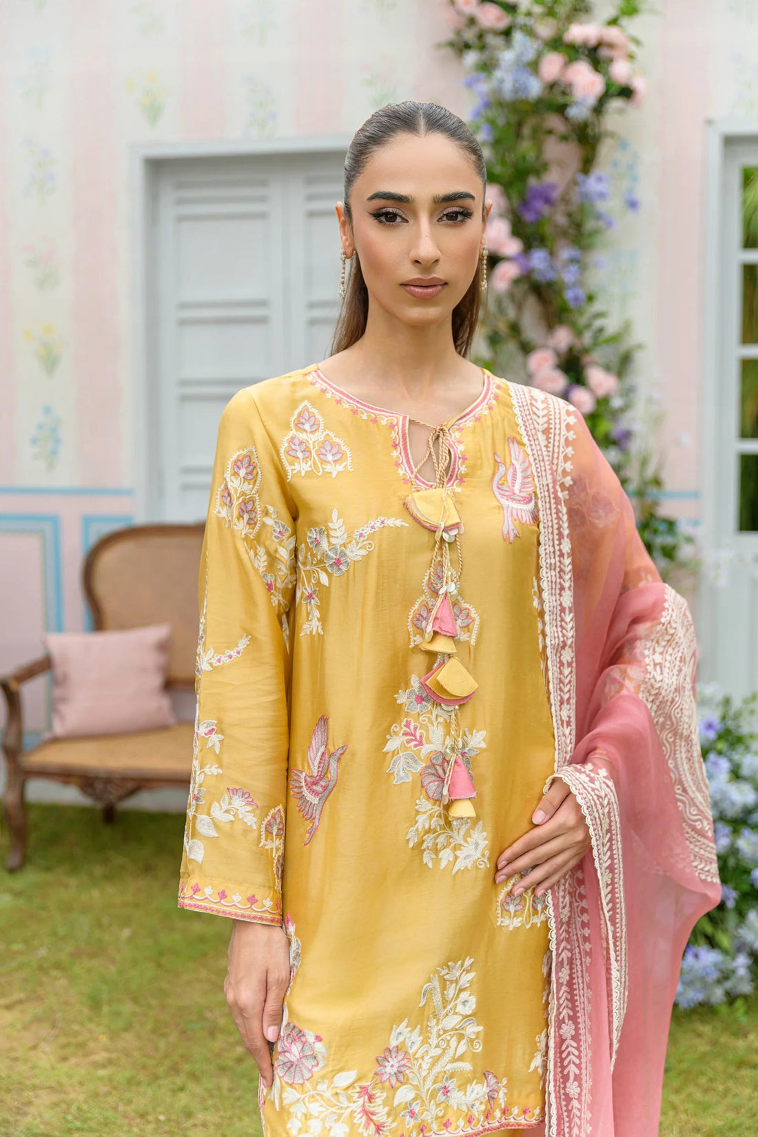 Flairs Studio| Zarayna-Festive Formals '25 - Custard