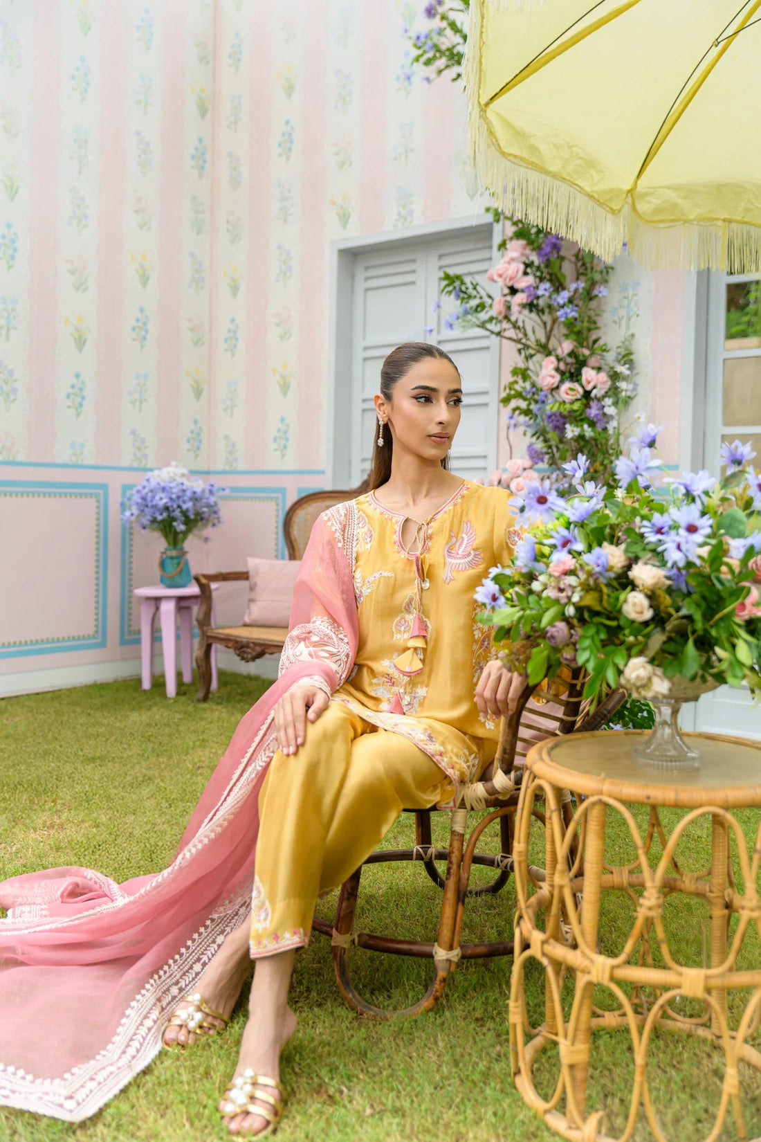 Flairs Studio| Zarayna-Festive Formals '25 - Custard