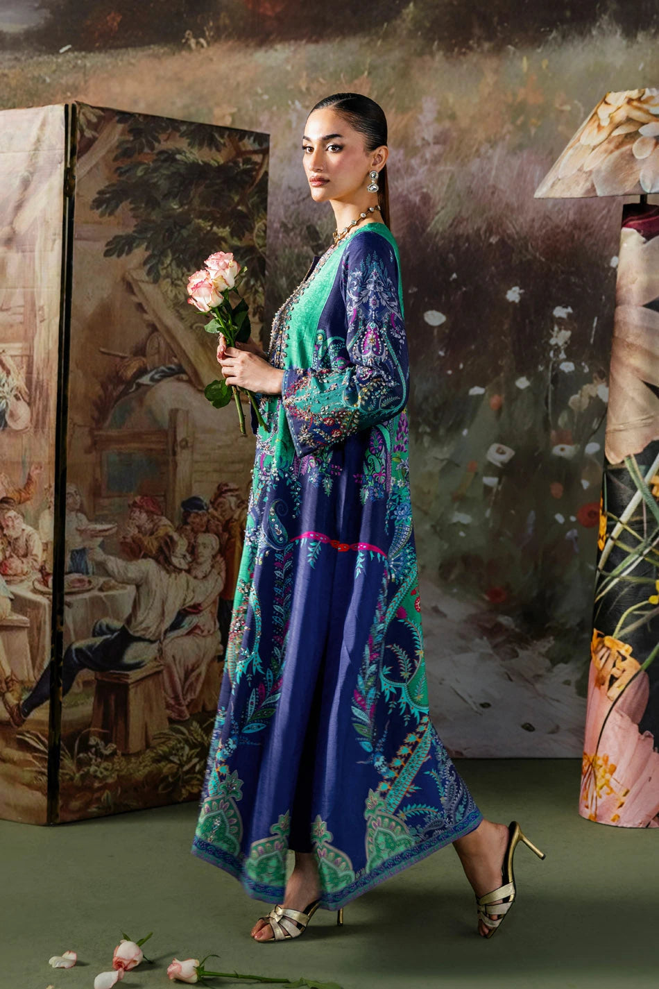 Ammara Khan| Solenne '25 - Emerald Sea Kaftan (D-15)