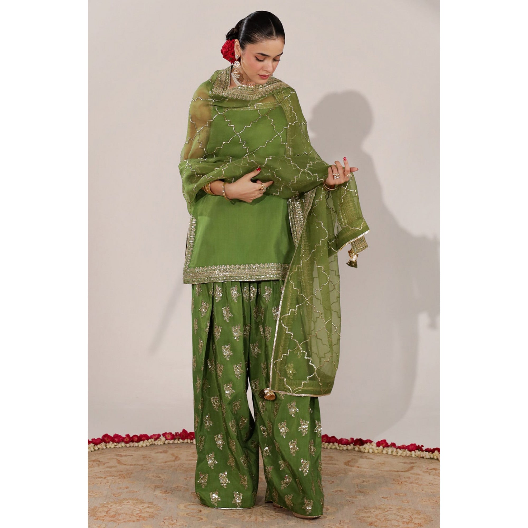 Dyot |Jhil Mil -MATCHA GREEN OUTFIT