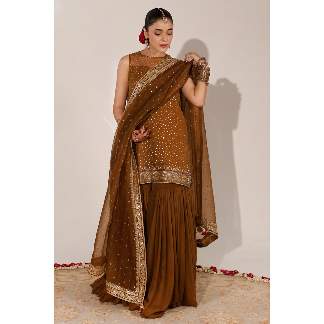 Dyot| Jhil Mil -Ochre Outfit