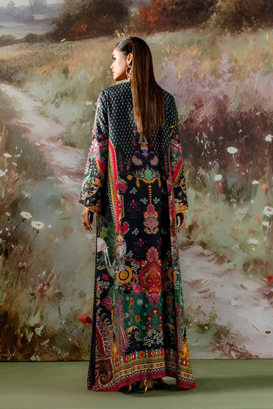 Ammara Khan| Solenne '25 - Midnight Meadow Kaftan (D-11)