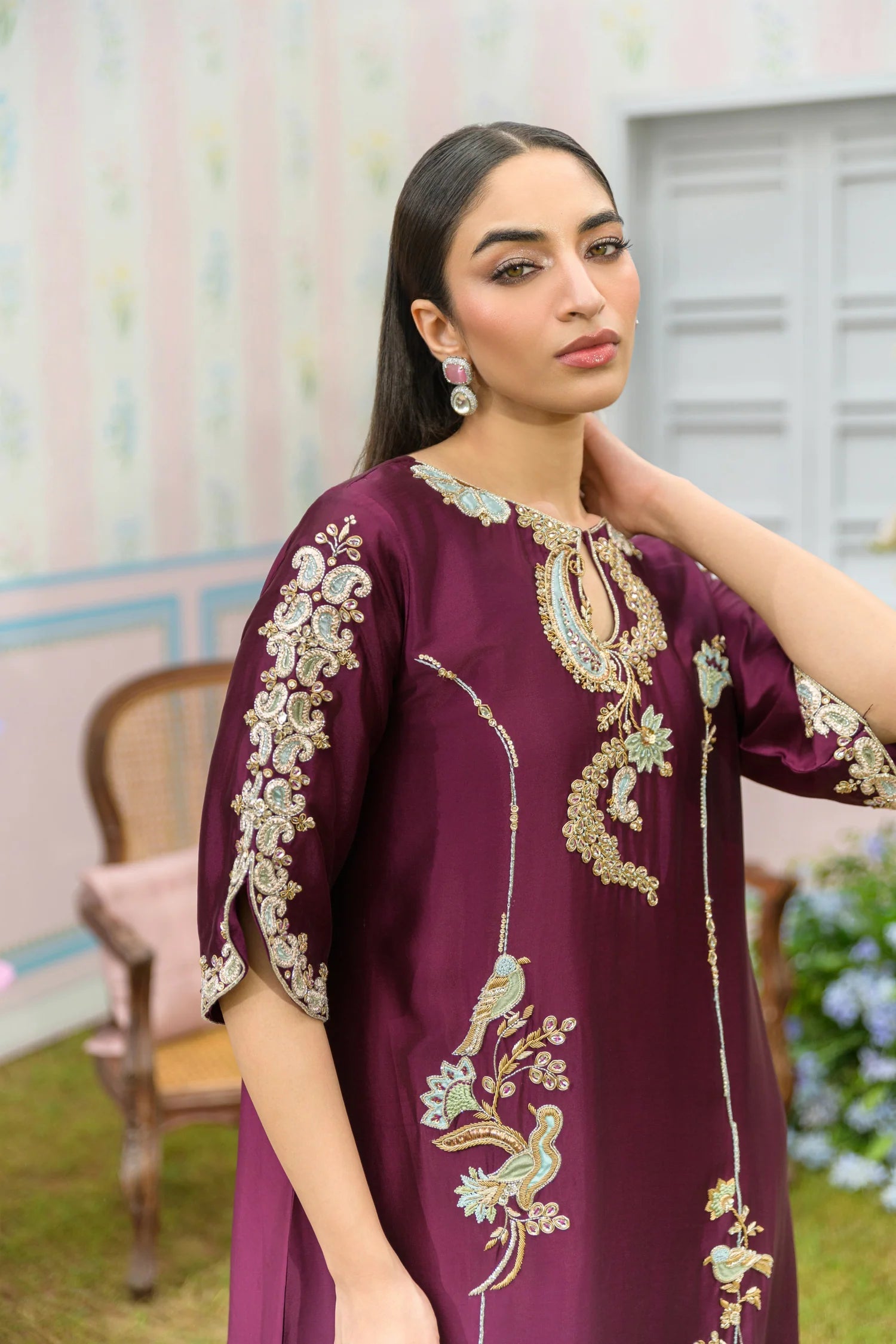 Flairs Studio|Zarayna-Festive Formals '25 - Mulberry