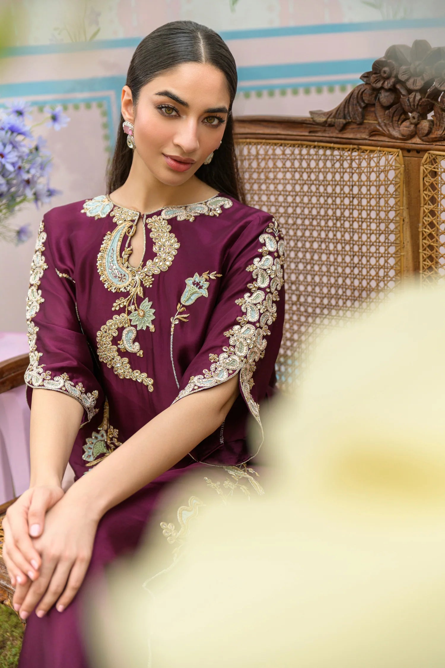 Flairs Studio|Zarayna-Festive Formals '25 - Mulberry