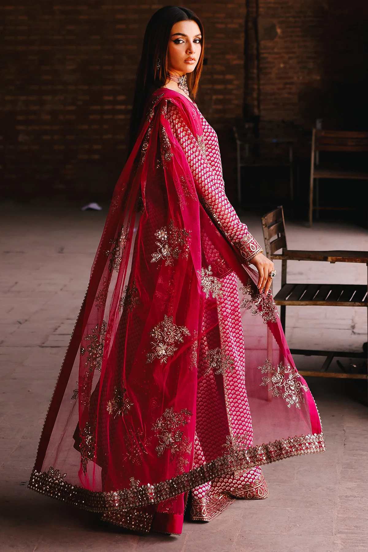 Charizma|Fumes Luxury Chiffon Collection 3-PC Embroidered Chiffon Suit CMA-5-115A