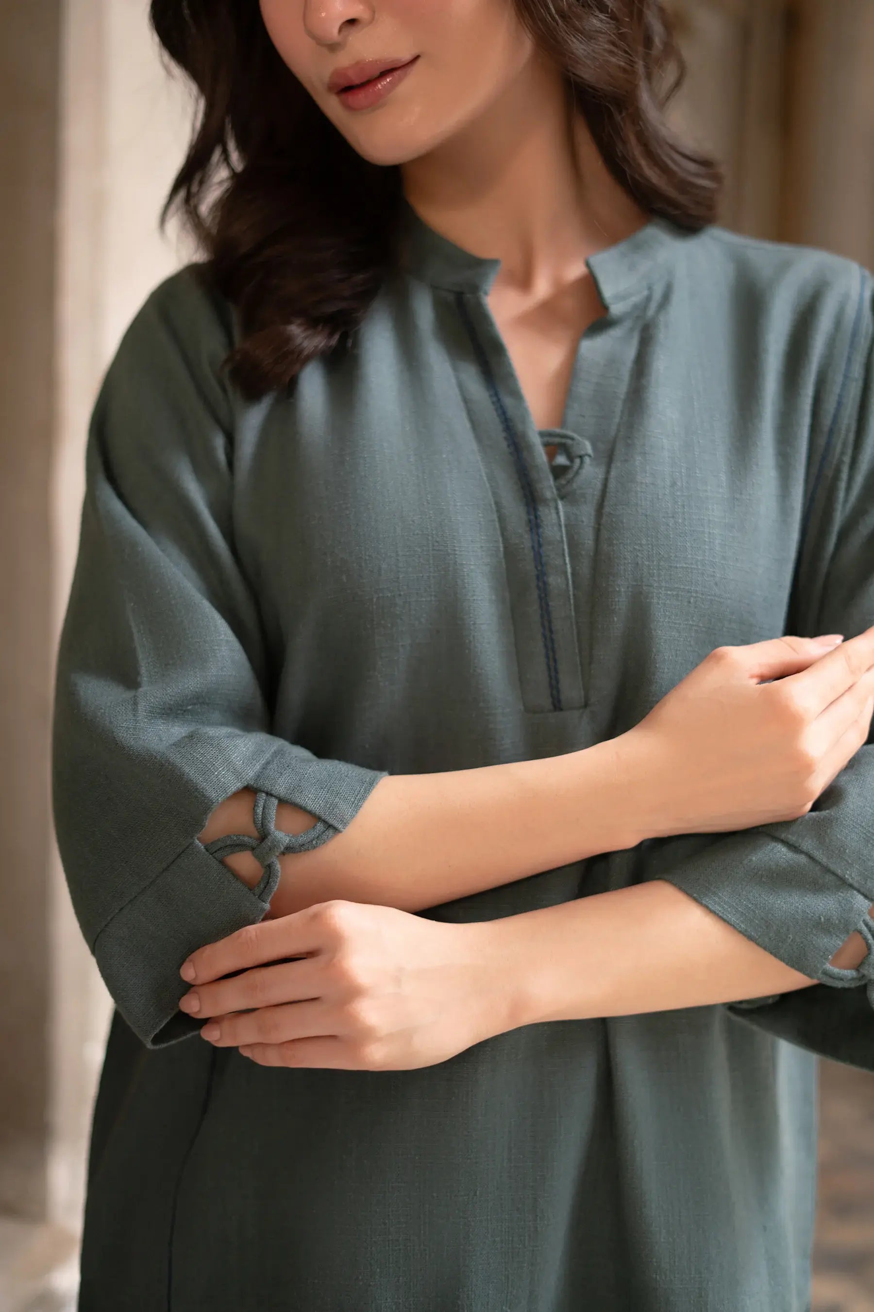 Studio Mehr |  Fall '25 Collection -  Spice Green Matching Set