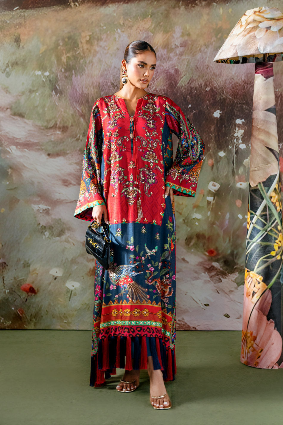 Ammara Khan| Solenne '25 - Tassel Kaftan Set (D-12)