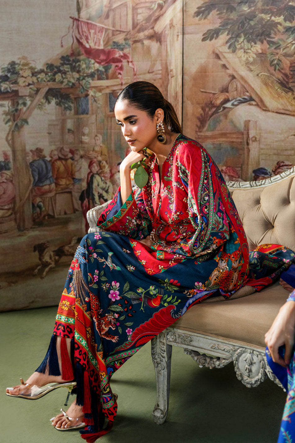 Ammara Khan| Solenne '25 - Tassel Kaftan Set (D-12)