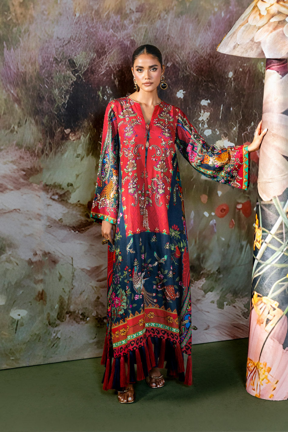Ammara Khan| Solenne '25 - Tassel Kaftan Set (D-12)